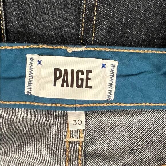 PAIGE RAW HEM JEAN SHORTS BLUE SIZE 30 - Picture 6 of 6